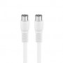 Câble d\'antenne et de satellite | F Mâle | F Mâle | Plaqué nickel | 75 Ohm | Double blindage | 1.00 m | Rond | PVC | Blanc | Bo