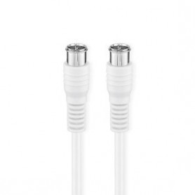 Câble d\'antenne et de satellite | F Mâle | F Mâle | Plaqué nickel | 75 Ohm | Double blindage | 1.00 m | Rond | PVC | Blanc | Bo