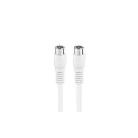 Câble d\'antenne et de satellite | F Mâle | F Mâle | Plaqué nickel | 75 Ohm | Double blindage | 1.00 m | Rond | PVC | Blanc | Bo