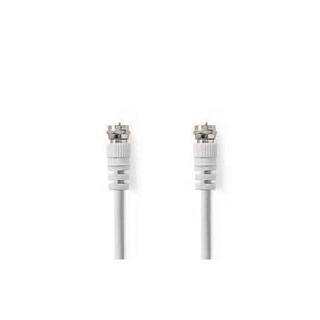 Câble d\'antenne et de satellite | F Mâle | F Mâle | Plaqué nickel | 75 Ohm | Double blindage | 10.0 m | Rond | PVC | Blanc | Bo