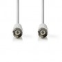 Câble d\'antenne et de satellite | F Mâle | F Mâle | Plaqué nickel | 75 Ohm | Double blindage | 10.0 m | Rond | PVC | Blanc | Bo
