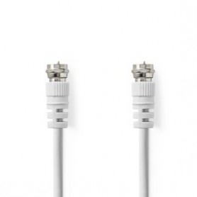 Câble d\'antenne et de satellite | F Mâle | F Mâle | Plaqué nickel | 75 Ohm | Double blindage | 2.00 m | Rond | PVC | Blanc | La