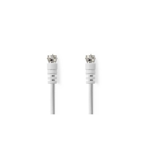 Câble d\'antenne et de satellite | F Mâle | F Mâle | Plaqué nickel | 75 Ohm | Double blindage | 2.00 m | Rond | PVC | Blanc | La