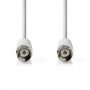 Câble d\'antenne et de satellite | F Mâle | F Mâle | Plaqué nickel | 75 Ohm | Double blindage | 2.00 m | Rond | PVC | Blanc | La
