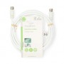 Câble d\'antenne et de satellite | F Mâle | F Mâle | Plaqué nickel | 75 Ohm | Double blindage | 2.00 m | Rond | PVC | Blanc | La
