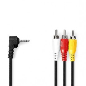 Câble vidéo audio | 3.5 mm Mâle | 3x RCA mâle | Plaqué nickel | 2.00 m | Rond | PVC | Noir
