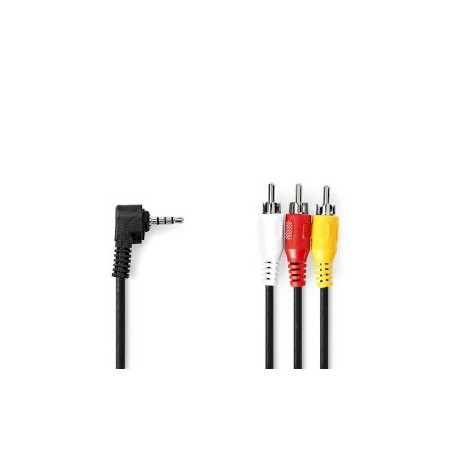 Câble vidéo audio | 3.5 mm Mâle | 3x RCA mâle | Plaqué nickel | 2.00 m | Rond | PVC | Noir