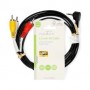 Câble vidéo audio | 3.5 mm Mâle | 3x RCA mâle | Plaqué nickel | 2.00 m | Rond | PVC | Noir