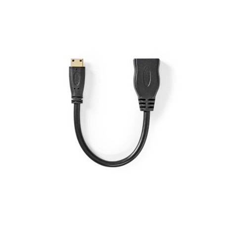 Câble HDMI Haute Vitesse avec ethernet | HDMI™ Mini Connecteur | Sortie HDMI ™ | 4K@30Hz | 10.2 Gbps | 0.20 m | Rond | PVC | Noi