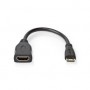 Câble HDMI Haute Vitesse avec ethernet | HDMI™ Mini Connecteur | Sortie HDMI ™ | 4K@30Hz | 10.2 Gbps | 0.20 m | Rond | PVC | Noi