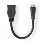 Câble HDMI Haute Vitesse avec ethernet | HDMI™ Mini Connecteur | Sortie HDMI ™ | 4K@30Hz | 10.2 Gbps | 0.20 m | Rond | PVC | Noi