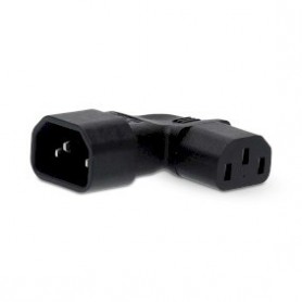 Dvextention | IEC-320-C13 | IEC-320-C14 | Coudé à droite | Plaqué nickel | PVC | Noir | Boîte | 1 pièces