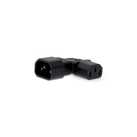 Dvextention | IEC-320-C13 | IEC-320-C14 | Coudé à droite | Plaqué nickel | PVC | Noir | Boîte | 1 pièces