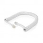 Câble Telecom | RJ10 Mâle | RJ10 Mâle | 2.00 m | Conception de câble: Enroulé | Type de câble: RJ10 | Blanc
