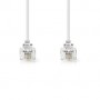 Câble Telecom | RJ11 Mâle | RJ11 Mâle | 10.0 m | Conception de câble: Plat | Placage: Plaqué or | Type de câble: RJ11 | Blanc