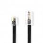 Rallonge de Câble de Télécommunication | RJ11 Mâle | RJ45 Male | 5.00 m | Conception de câble: Plat | Placage: Plaqué or | Type 