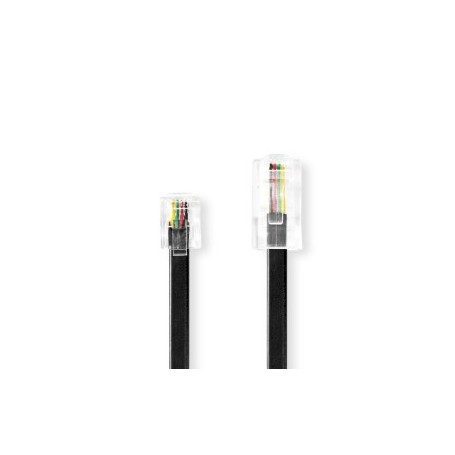 Rallonge de Câble de Télécommunication | RJ11 Mâle | RJ45 Male | 5.00 m | Conception de câble: Plat | Placage: Plaqué or | Type 