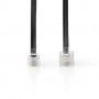 Rallonge de Câble de Télécommunication | RJ11 Mâle | RJ45 Male | 5.00 m | Conception de câble: Plat | Placage: Plaqué or | Type 
