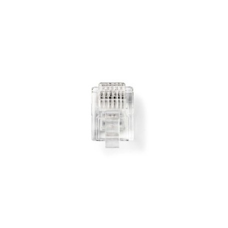 Connecteur Telecom | Type de connecteur: RJ12 | Droit | Placage: Plaqué or | PVC | Transparent