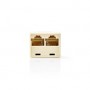 Séparateur de réseau Telecom | RJ45 Femelle | 2x RJ45 Female | Plaqué nickel | Ivoire | PVC | Boîte
