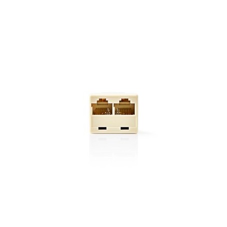 Séparateur de réseau Telecom | RJ45 Femelle | 2x RJ45 Female | Plaqué nickel | Ivoire | PVC | Boîte