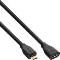 Câble d'extension InLine® Micro-USB, USB 2.0 Micro-B M / F, noir / or, 5 m