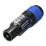 Connecteur de câble verrouillable, alimentation, bornes à vis, bleu