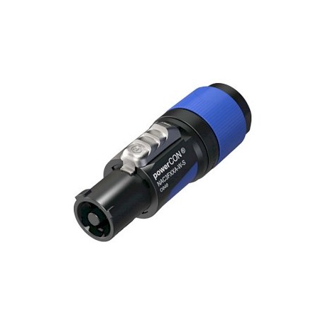Connecteur de câble verrouillable, alimentation, bornes à vis, bleu