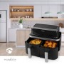 Friteuse à air chaud Double | 2x4.2 l | Minuteur: 60 min | Nombre de programmes prédéfinis: 10 | Numérique | Noir