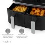 Friteuse à air chaud Double | 2x4.2 l | Minuteur: 60 min | Nombre de programmes prédéfinis: 10 | Numérique | Noir