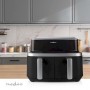 Friteuse à air chaud Double | 2x4.2 l | Minuteur: 60 min | Nombre de programmes prédéfinis: 10 | Numérique | Noir