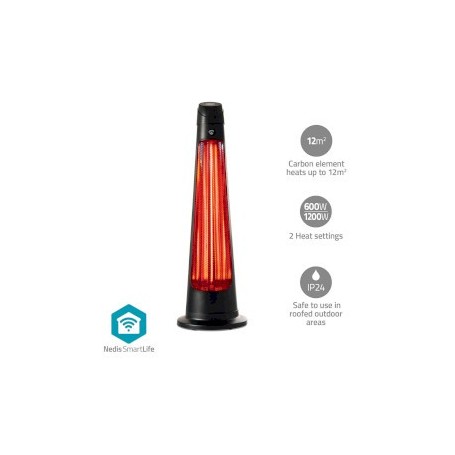 SmartLife Chauffe-patios | Wi-Fi | 1200 W | 2 Réglages de Chaleur | Oscillation | Protection contre les chutes | IP24 | Noir