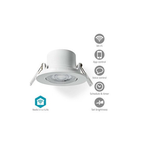 SmartLife Plafonnier | Wi-Fi | Blanc chaud à frais | Ronde | Diamètre: 52 mm | 68 - 74 mm | 360 lm | 2700 - 6500 K | IP20 | Clas