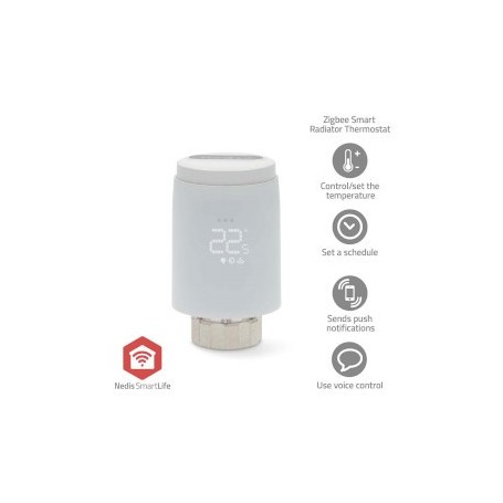 Contrôle de Radiateur SmartLife | Zigbee 3.0 | Alimenté par pile | LED | Android™ / IOS