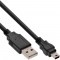 Câble USB 2.0 Mini, InLine®, prise A à Mini-B prise (5 broches.), noir, 0,3m