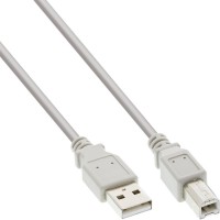 Câble USB 2.0, InLine®, A à B, beige, 1m