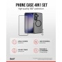 3sixT 4in1 Protection Bundlecoque de téléphone, protection d\'écran, protection de caméra et applicateur sans stress, compatible