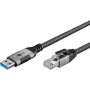 Câble Ethernet USB-A 3.0 vers RJ45, 2 mconnecte un routeur, modem ou switch réseau au port USB-A de l\'ordinateur portable, tabl