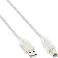 Câble USB 2.0, InLine®, A à B, transparent, 10m