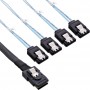 Câble de raccordement SAS, InLine®, Mini SAS SFF8087 à 4x SATA, Crossover, OCF, 1m