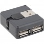InLine® USB 2.0 4-Port Hub, USB-A male to 4x USB-A female, black, 4cm, slim design