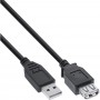 USB 2.0 Rallonge, InLine®, mâle/fem. type A, noir, 3m