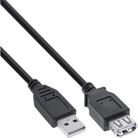 USB 2.0 Rallonge, InLine®, mâle/fem. type A, noir, 3m