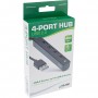 InLine® USB 2.0 HUB, 4 port, USB-A male to 4x USB-A female, black, 15cm, slim design