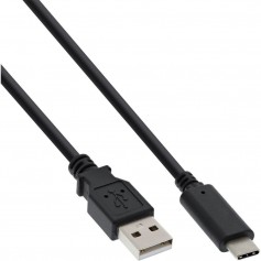 Câble USB 2.0 InLine®, type C mâle à mâle, noir, 0,5 m