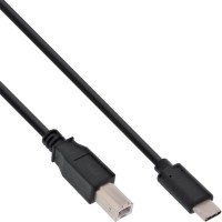 Câble USB 2.0 InLine®, type C mâle à B mâle, noir, 0,5 m