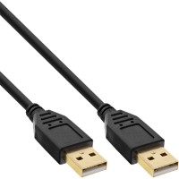 Câble InLine® USB 2.0, AM / AM, contacts noirs, plaqués or, 1 m