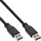 Câble InLine® USB 3.0 Type A mâle à A noir 0,5m