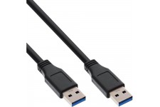 Câble InLine® USB 3.0 Type A mâle à A noir 0,5m