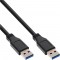 Câble InLine® USB 3.0 Type A mâle à A noir 1m